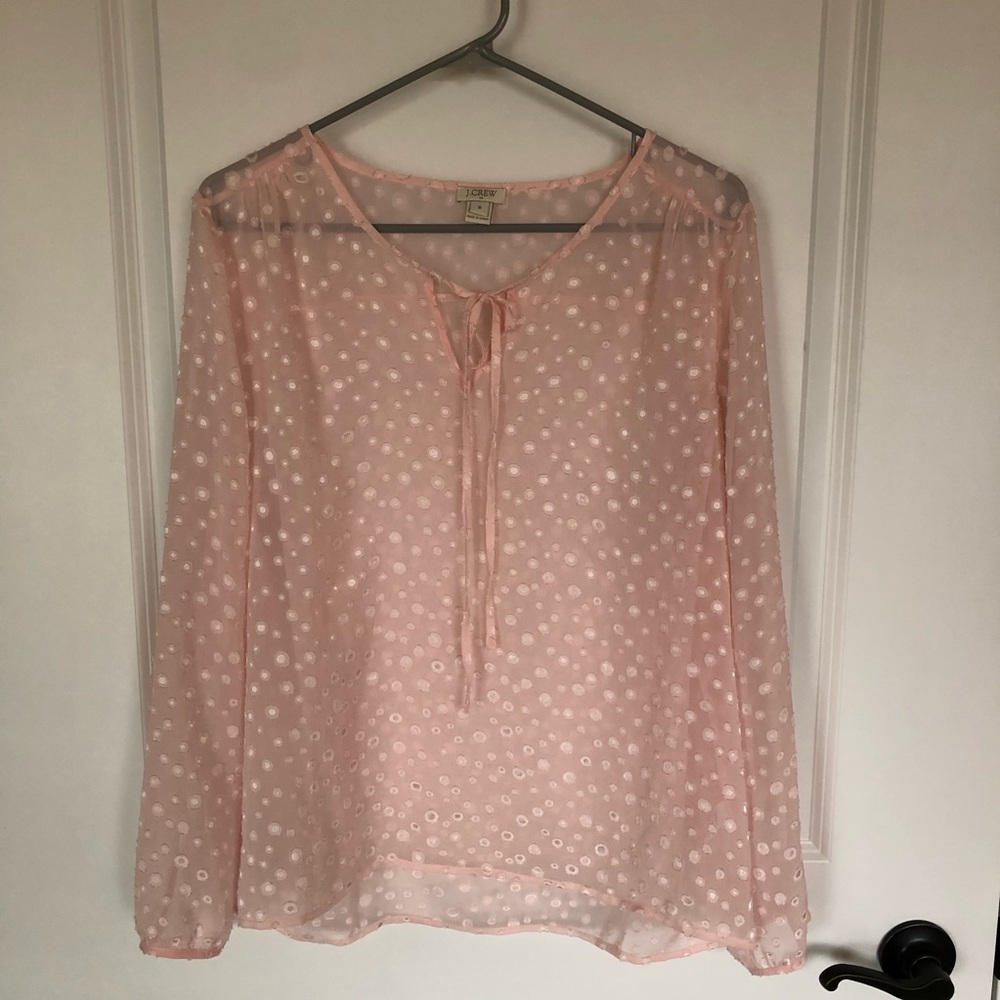 J. Crew Sheer Pink Top.